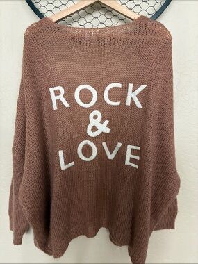 Rock & Love Oversized Womens Sweater in Dusty Rose